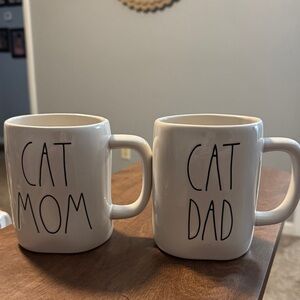 Rae Dunn Cat Mom & Dad Coffee Mugs